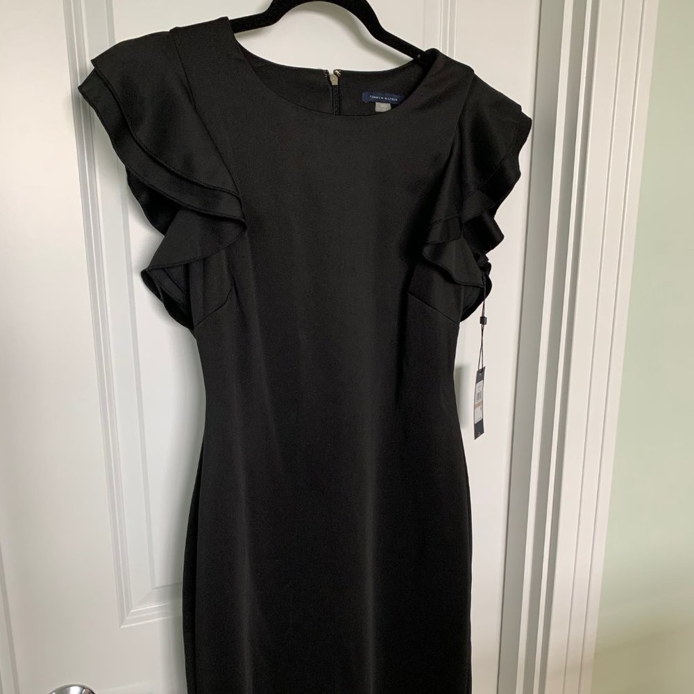 Tommy Hilfiger Black Flutter Sleeve Dress